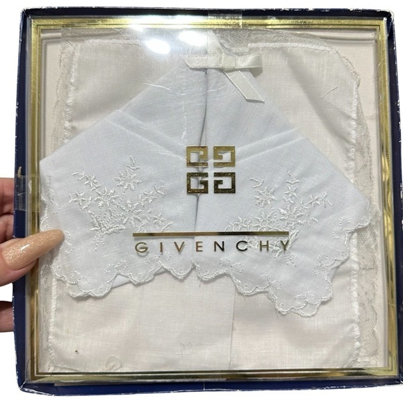 Givenchy 3pc vintage handkerchief set white - Picture 1 of 5
